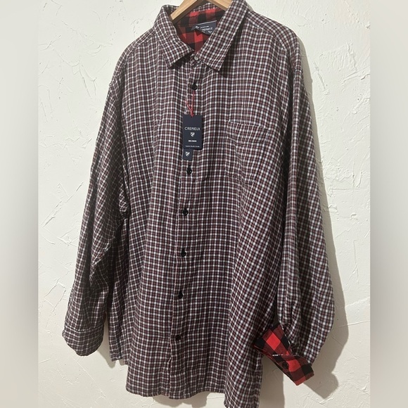 Cremieux Classic Fit Buffalo Plaid Reversible Long Sleeve Woven Shirt Sz 3XT - Picture 11 of 16